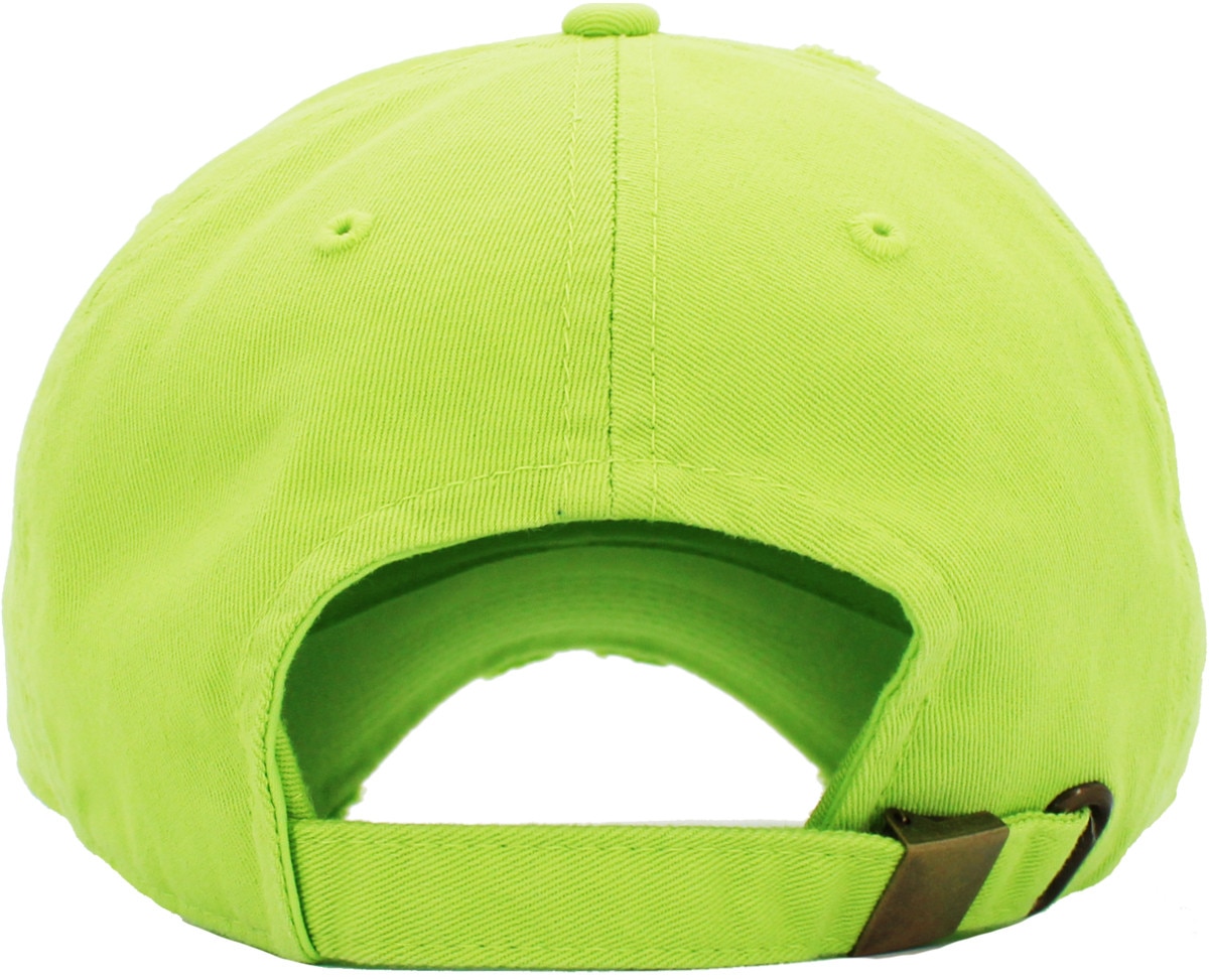 Lime Distressed Vintage Baseball Cap Back View